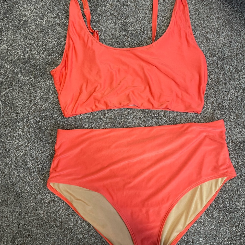Old navy high waisted Coral Bikini Set